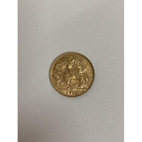 297 - A 1913 GOLD HALF SOVEREIGN COIN