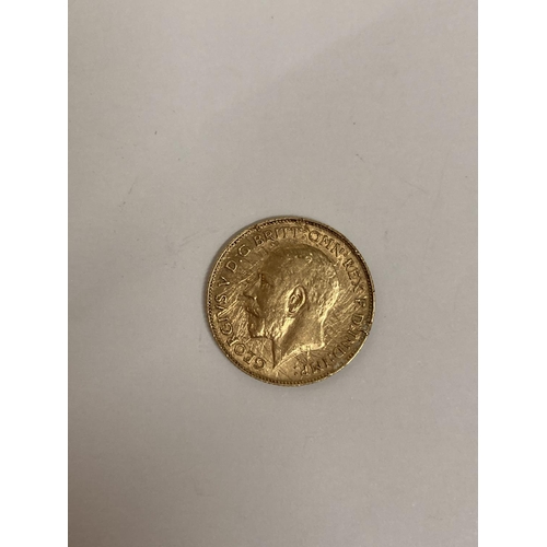 297 - A 1913 GOLD HALF SOVEREIGN COIN