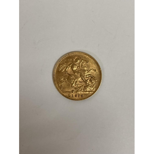 300 - A 1912 GOLD HALF SOVEREIGN COIN