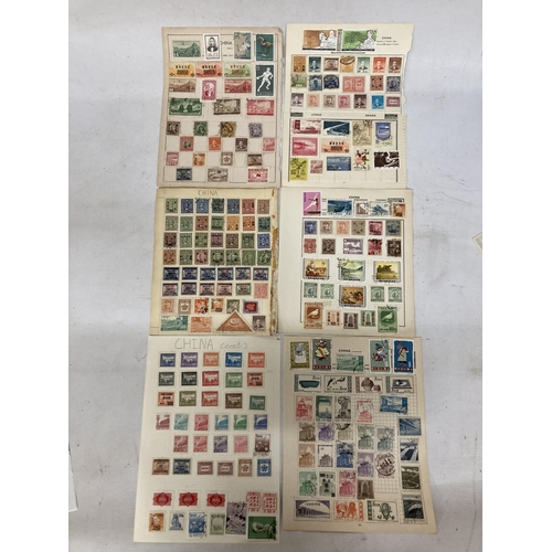 473 - TEN PAGES OF CHINESE STAMPS