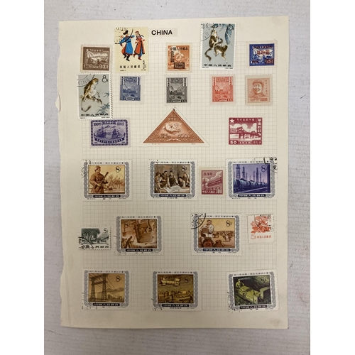 473 - TEN PAGES OF CHINESE STAMPS