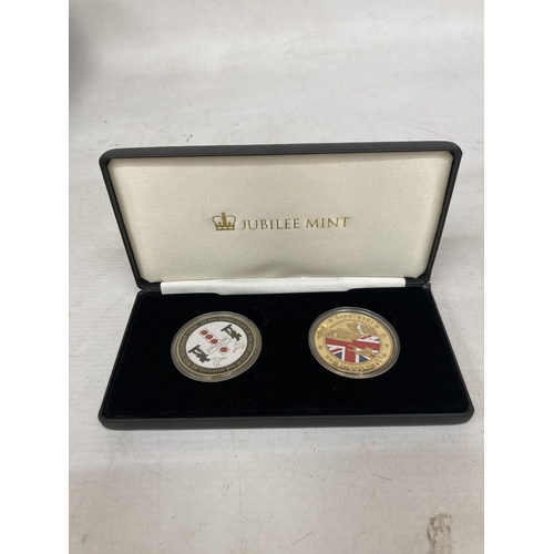 336 - A JUBILEE MINT BOXED SET TO INCLUDE A 24K GOLD PLATED MEMORIAL COMMEMORATIVE COIN 1914 - 1918 SOMME ... 