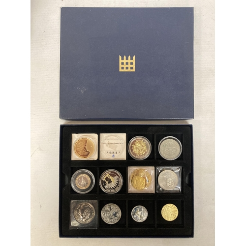 337 - A BOXED SET OF COINS TO INCLUDE SPEECHES OF HM THE QUEEN WITH COA, THE GREAT WAR 1914 - 1918 NEVER F... 