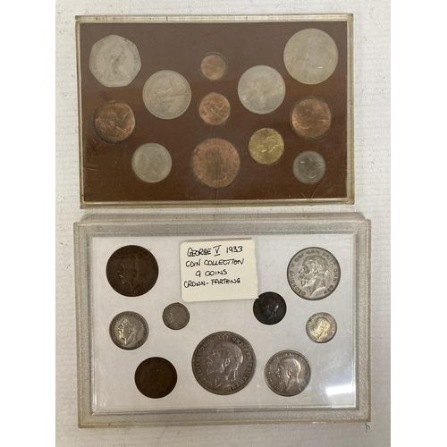 344 - A GREAT BRITAIN COMPLETE DECIMAL ISSUE AND THE LAST £.S.D ISSUE SET OF 12 COINS TOGETHER WITH A GREA... 