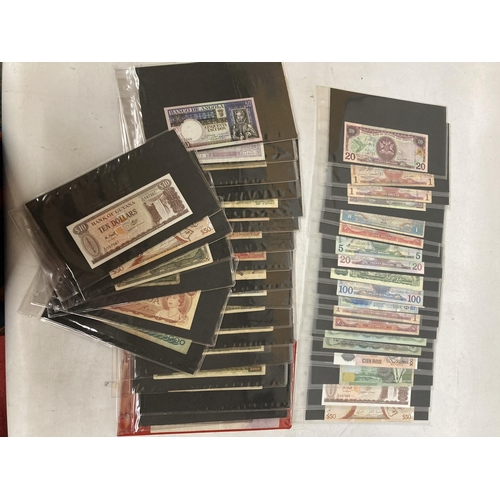 345 - TWO FOLDERS CONTAINING A LARGE QUANTITY OF VINTAGE WORLD BANK NOTES TO INCLUDE GHANA, UNITED ARAB EM... 