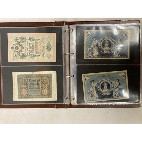 346 - A QUANTITY OF VINTAGE WORLD BANK NOTES TO INCLUDE IMPERIAL RUSSIA 5 ROUBLE BANK NOTES, GERMAN EMPIRE... 