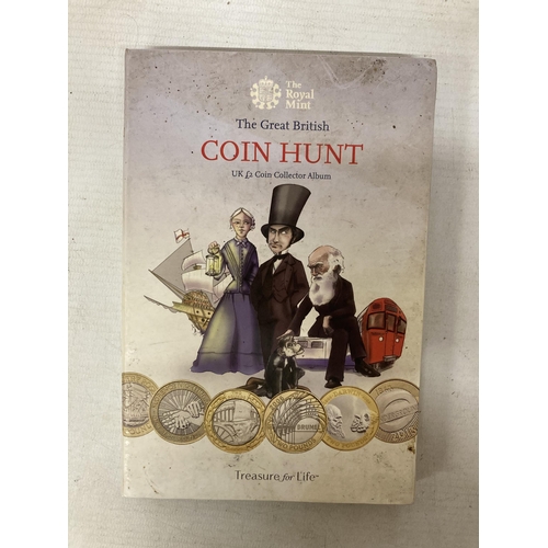 352 - A ROYAL MINT GREAT BRITISH COIN HUNT UK £2 COIN COLLECTORS ALBUM TO INCLUDE 1999 RUGBY WORLD CUP, 20... 