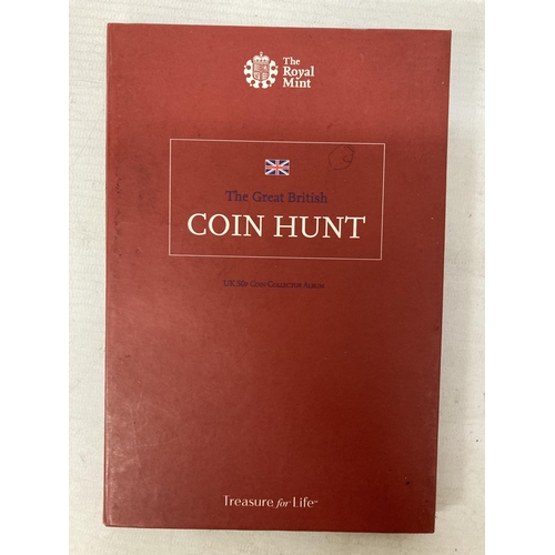 353 - A ROYAL MINT THE GREAT BRITISH COIN HUNT UK 50P COIN COLLECTOR'S ALBUM TO INCLUDE BEATRIX POTTER, VI... 