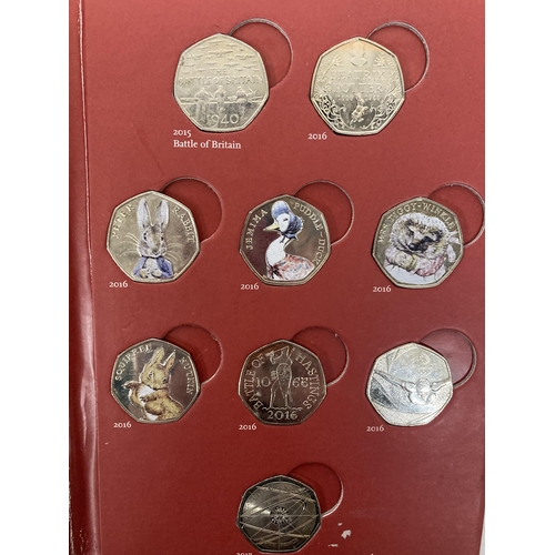 353 - A ROYAL MINT THE GREAT BRITISH COIN HUNT UK 50P COIN COLLECTOR'S ALBUM TO INCLUDE BEATRIX POTTER, VI... 