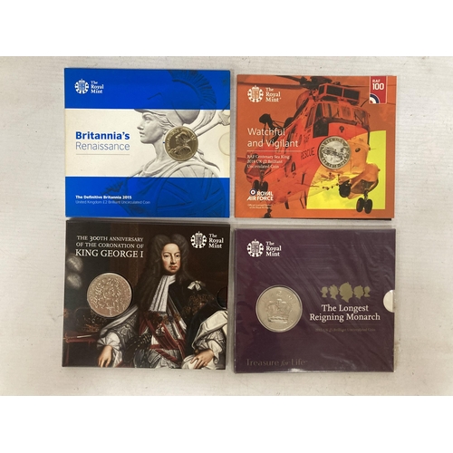 356 - A MIXED LOT TO INCLUDE A 2015 THE LONGEST REIGNING MONARCH ROYAL MINT £5 COIN, 2018 ROYAL MINT ROYAL... 