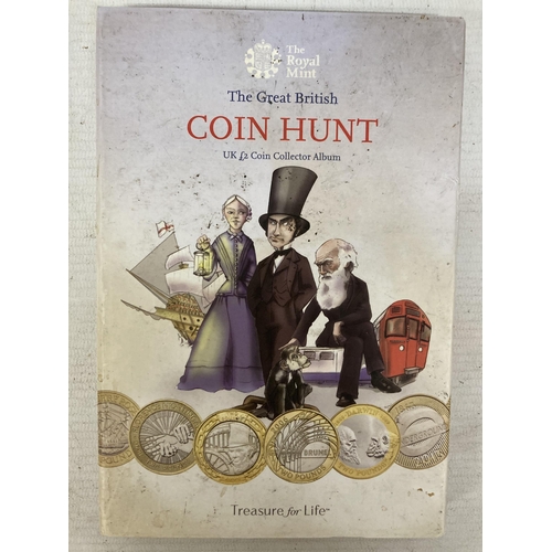 362 - A ROYAL MINT THE GREAT BRITISH COIN HUNT UK £2.00 COIN COLLECTORS ALBUM - 36 COINS IN TOTAL TO INCLU... 