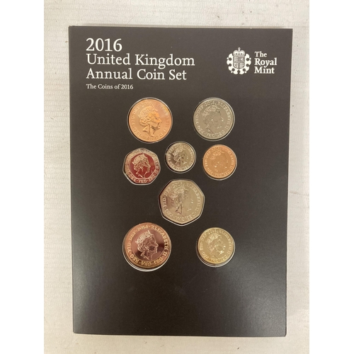 367 - A ROYAL MINT 2016 UNITED KINGDOM ANNUAL COIN SET TO INCLUDE 16 COINS