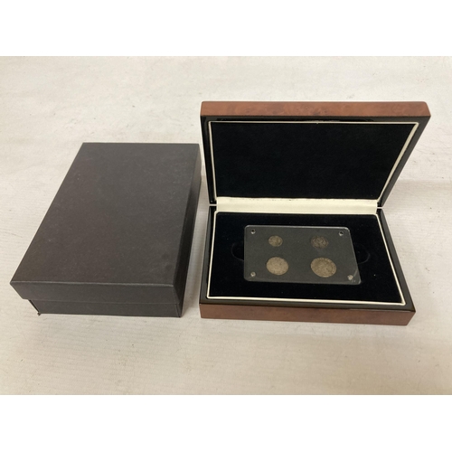 372 - A GEORGE III MAUNDY SET DATED 1800 IN LATER PRESENTATION BOX