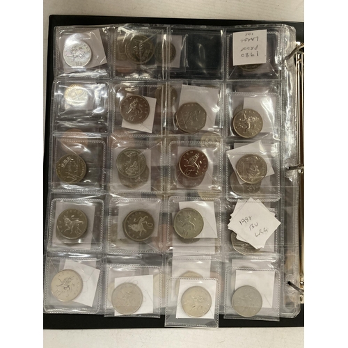 373 - A FOLDER CONTAINING VARIOUS DECIMAL COINAGE