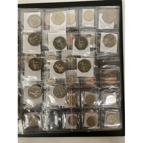 373 - A FOLDER CONTAINING VARIOUS DECIMAL COINAGE