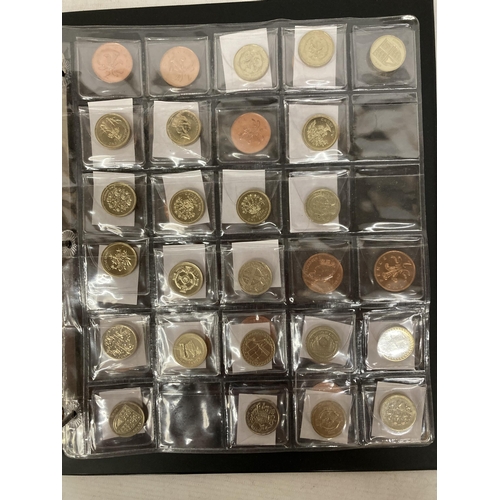 373 - A FOLDER CONTAINING VARIOUS DECIMAL COINAGE