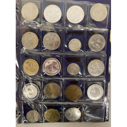 382 - A COLLECTION OF CROWNS AND FIVE POUND COINS TO INCLUDE SIX VICTORIAN CROWNS, A SILVER AUSTRALIAN DOL... 