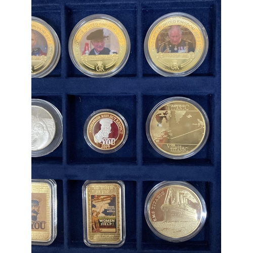 389 - A COLLECTION OF THE WORLD AT WAR COMMEMORATIVE COIN COLLECTION IN PRESENTATION BOX TO INCLUDE POSTER... 