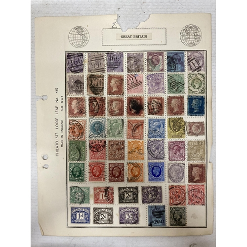 468 - A LOOSE LEAF SHEET COMPRISING OF GREAT BRITISH STAMPS