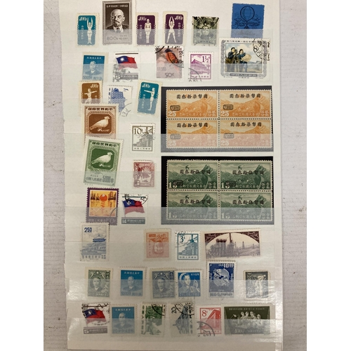 484 - TEN PAGES OF CHINESE STAMPS