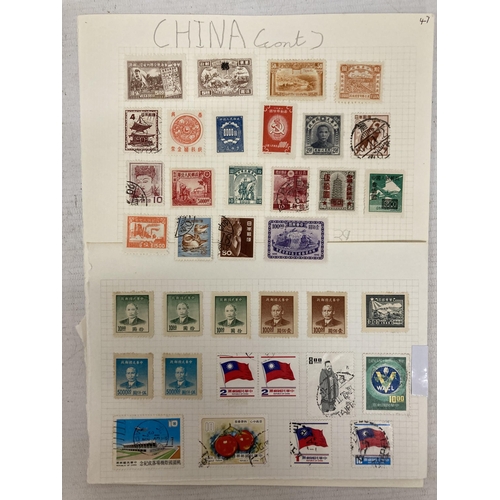 484 - TEN PAGES OF CHINESE STAMPS