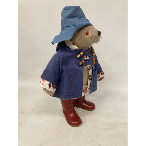 14 - A VINTAGE ORIGINAL PADDINGTON BEAR GABRIELLE DESIGNS WITH DUNLOP WELLINGTON BOOTS