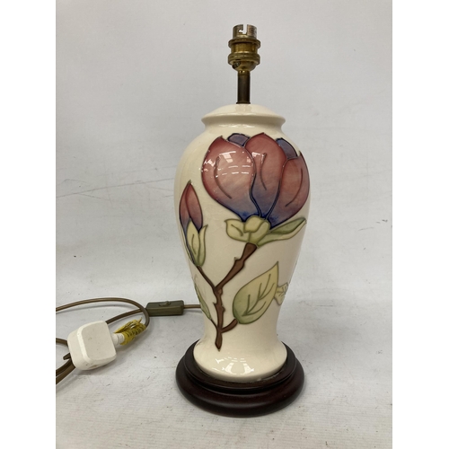 20 - A MOORCROFT MAGNOLIA FLOWERS LAMP BASE - 37.5 CM