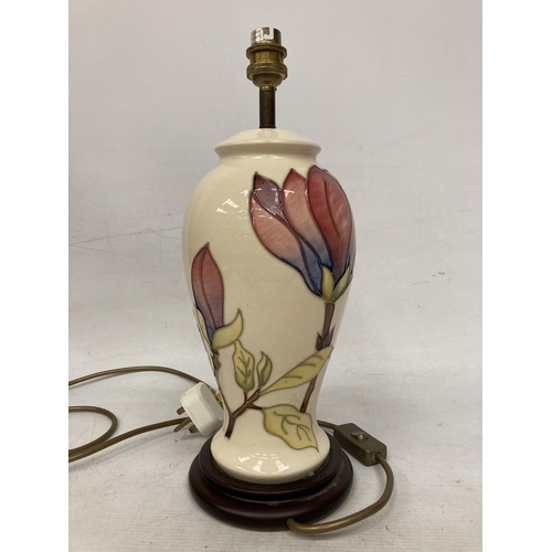 20 - A MOORCROFT MAGNOLIA FLOWERS LAMP BASE - 37.5 CM