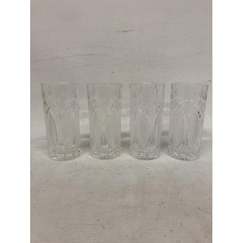 22 - A WATERFORD CRYSTAL SEAHORSE CARAFE WITH FOUR TUMBLERS