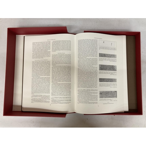 25 - A 1987 EDITION OF THE DOMESDAY BOOK CONTAINING DOMESDAY STUDIES, LANCASHIRE FOLIO'S AND MAPS AND LAN... 