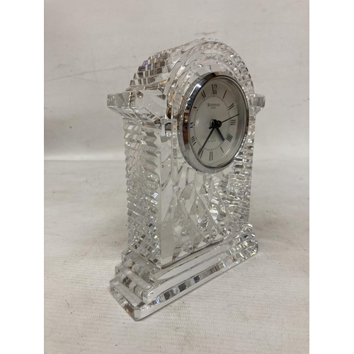 30 - A LARGE WATERFORD CRYSTAL LISMORE CARRIAGE CLOCK