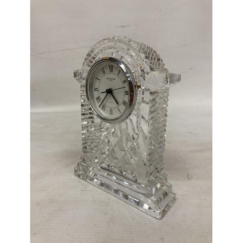 30 - A LARGE WATERFORD CRYSTAL LISMORE CARRIAGE CLOCK