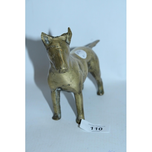 110 - A LARGE VINTAGE BRASS ENGLISH BULL TERRIER