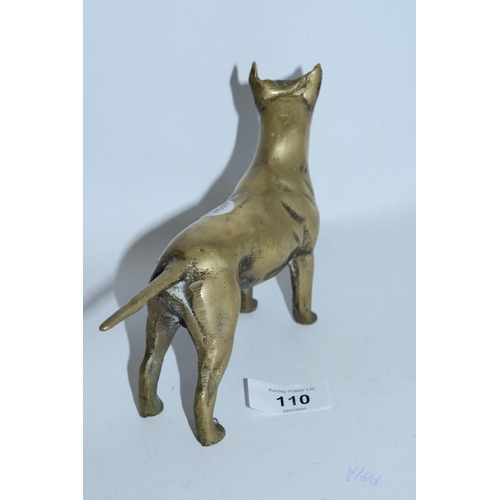 110 - A LARGE VINTAGE BRASS ENGLISH BULL TERRIER