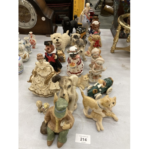 214 - A LARGE QUANTITY OF ANIMAL FIGURES, ETC TO INCLUDE REGENCY FINE ARTS, 'TALES OF HONEYSUCKLE HILL'