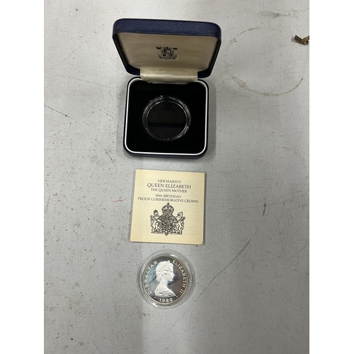 449 - A GIBRALTAR 1980 SILVER PROOF COIN. BOXED WITH COA