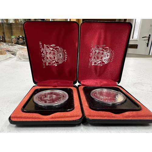 453 - TWO CANADA 1975 SILVER PROOF DOLLAR COINS, BOTH ARE CASED