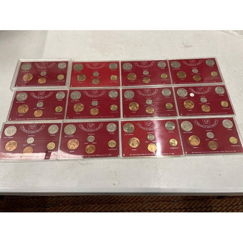 456 - TWELVE UK 1967 CASED COIN SETS