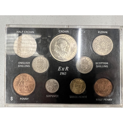 458 - SIX UK 1965 CASED COIN SETS