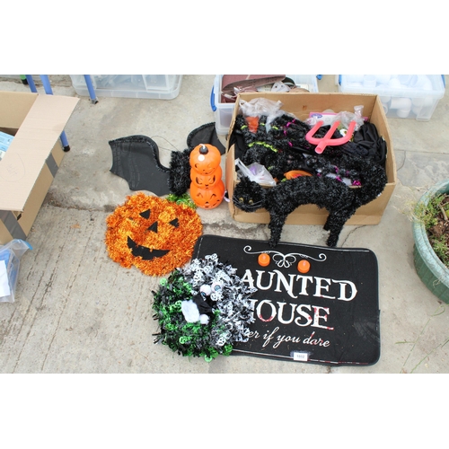 1802 - AN ASSORTMENT OF HALLOWEEN DECORATIONS