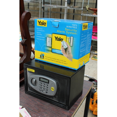 1810 - A YALE WIREFREE SECURITY ALARM SYSTEM AND A YALE DIGITAL SAFE