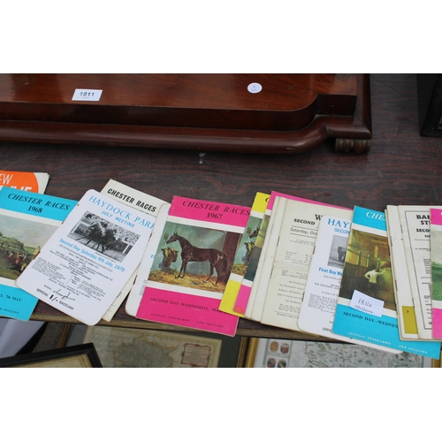 1811A - AN ASSORTMENT OF VINTAGE HORSE RACE MEETING PROGRAMMES TO INCLUDE CHESTER AND HAYDOCK ETC