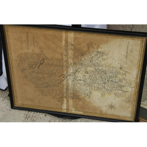 1812 - AN ASSORTMENT OF VARIOUS VINTAGE FRAMED MAPS