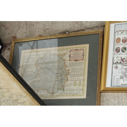 1812 - AN ASSORTMENT OF VARIOUS VINTAGE FRAMED MAPS