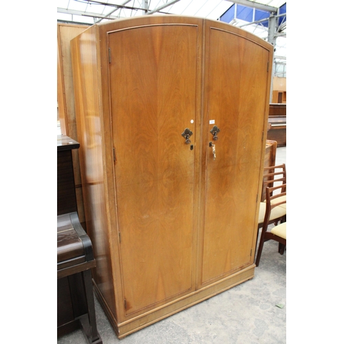 2810 - A RAY AND MILES OF LIVERPOOL TWO DOOR WALNUT WARDROBE