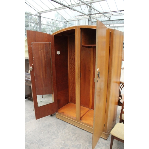 2810 - A RAY AND MILES OF LIVERPOOL TWO DOOR WALNUT WARDROBE