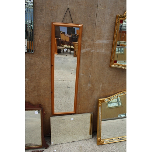 2824 - A PINE WALL MIRROR, 51