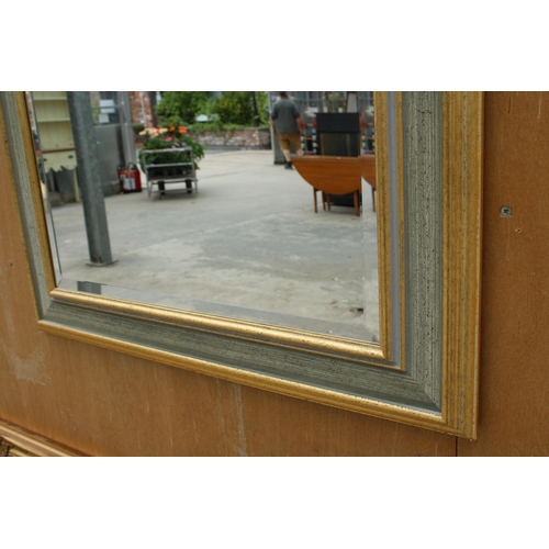 2828 - A MODERN PILKINGTON BEVEL EDGE WALL MIRROR, 41