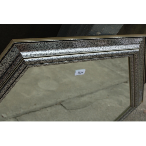 2834 - A HEXAGONAL WALL MIRROR, 39