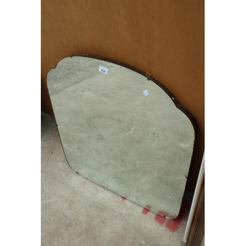 2836 - A FRAMELESS DRESSING TABLE MIRROR